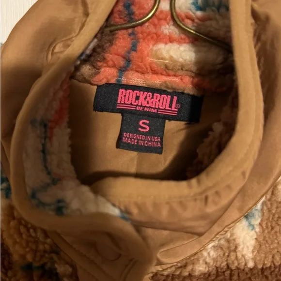 Rock & Roll denim Aztec Fleece Jacket - Picture 2 of 3